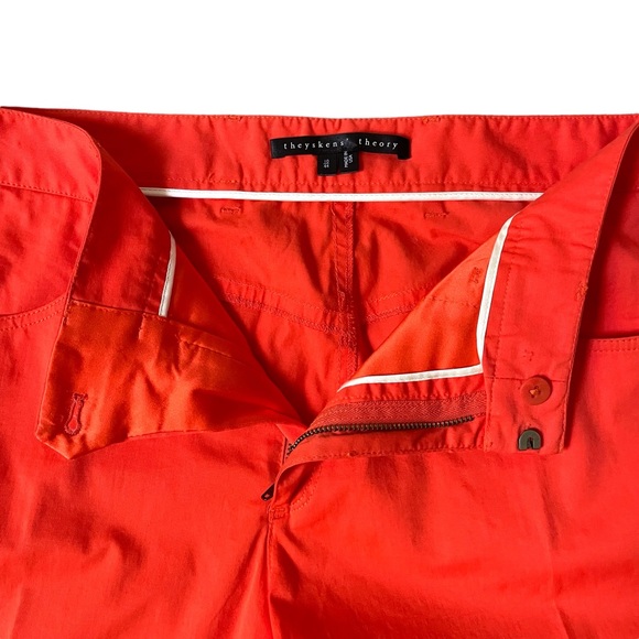 Theyskens’ Theory | Straight Leg Ankle Cropped Dress Slacks Red Orange Size 10 - Picture 6 of 9